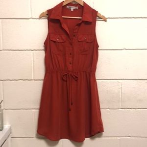 Sleeveless Midi Dress in Burnt Orange